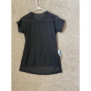 Fino Corpo Lycra Woman’s Mesh Fitted Black Shirt Size Small Brazil